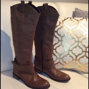 CALL IT SPRING GLOSER TAUPE HIGH BOOTS